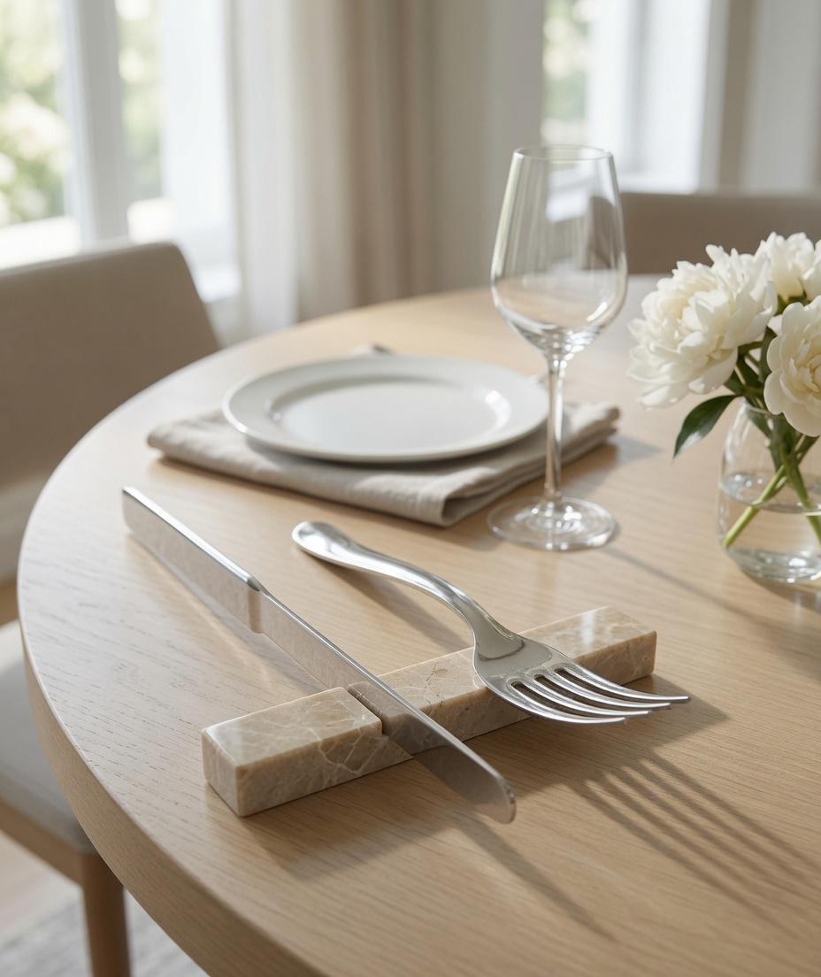 Marble silverware place setting holder set of 6 elegant addition to your dinning table Free Shipping