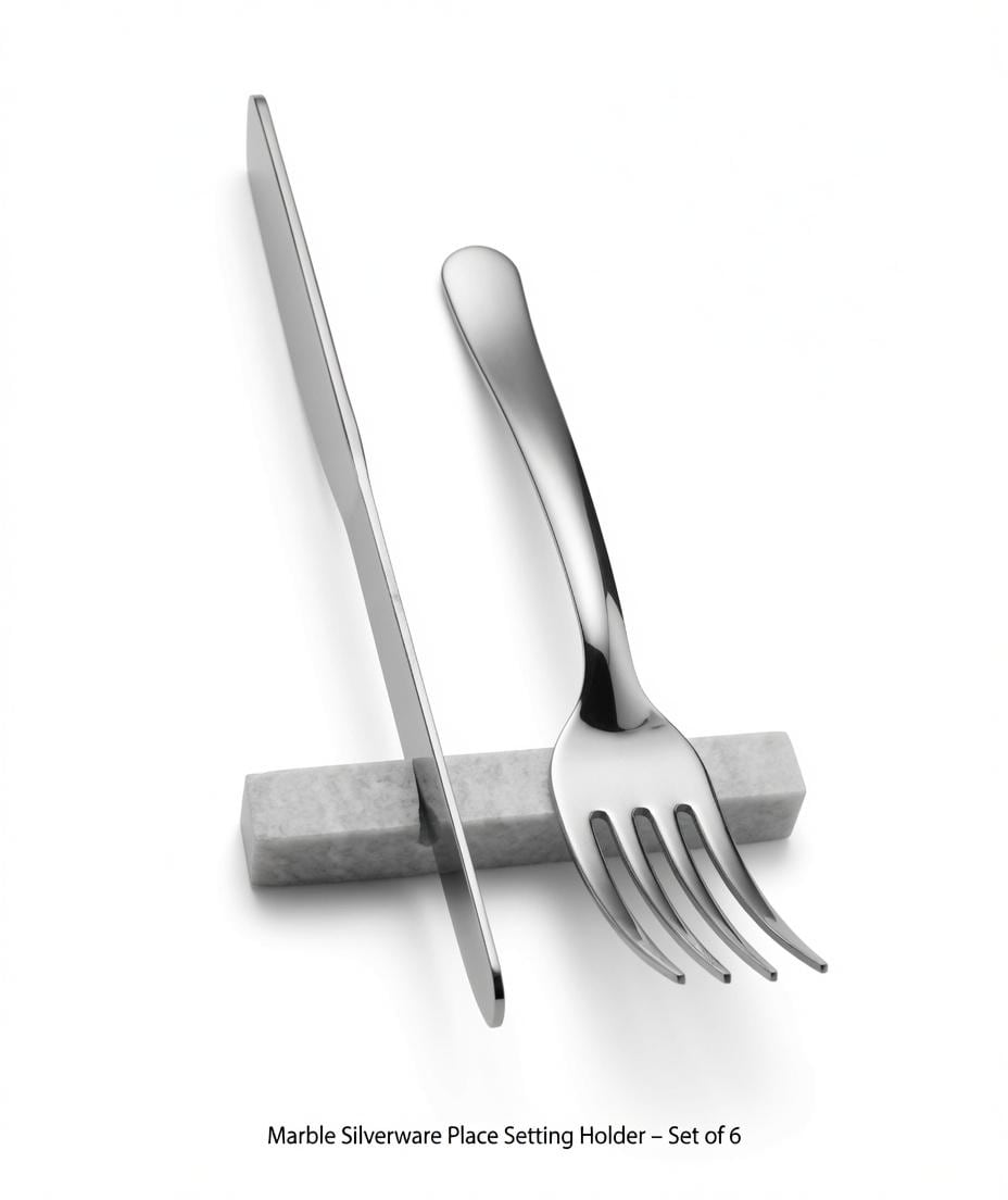 Marble silverware place setting holder set of 6 elegant addition to your dinning table Free Shipping