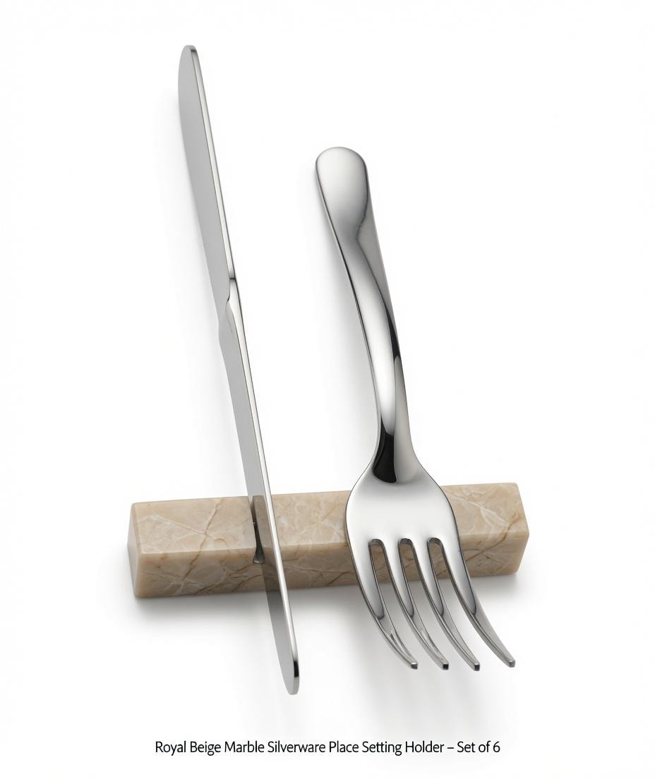 Marble silverware place setting holder set of 6 elegant addition to your dinning table Free Shipping