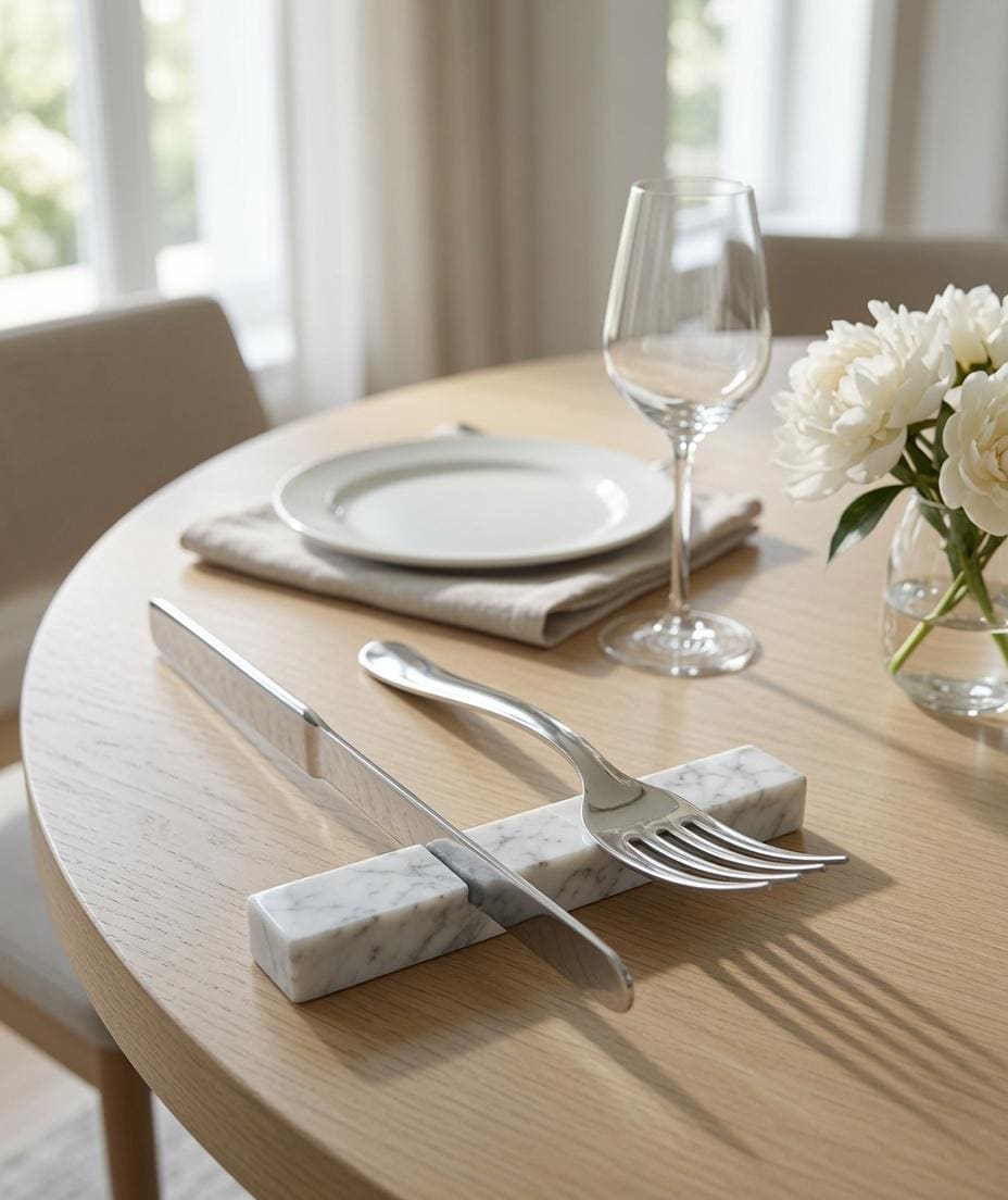 Marble silverware place setting holder set of 6 elegant addition to your dinning table Free Shipping