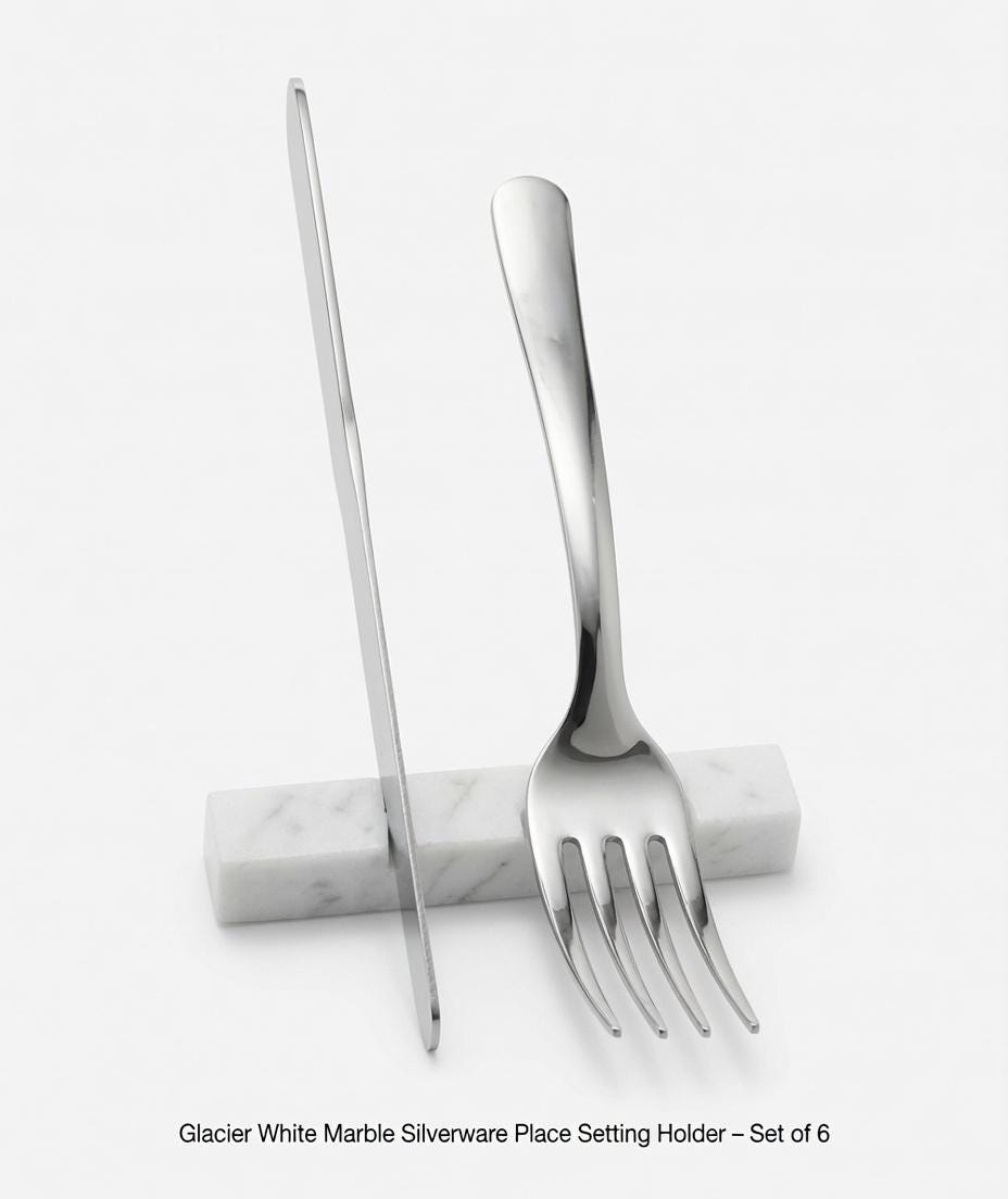 Marble silverware place setting holder set of 6 elegant addition to your dinning table Free Shipping