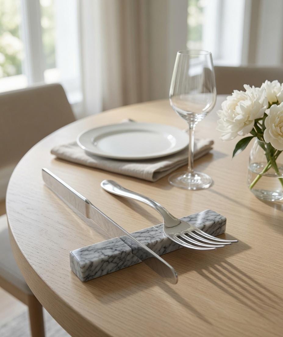 Marble silverware place setting holder set of 6 elegant addition to your dinning table Free Shipping